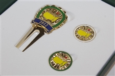2012 Masters Tournament Sunburst Divot Tool & Ballmerkers Set In Box