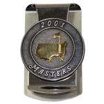 2001 Masters Tournament Gold Tone Logo Money Clip In Box 
