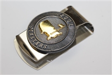 2001 Masters Tournament Gold Tone Logo Money Clip In Box 