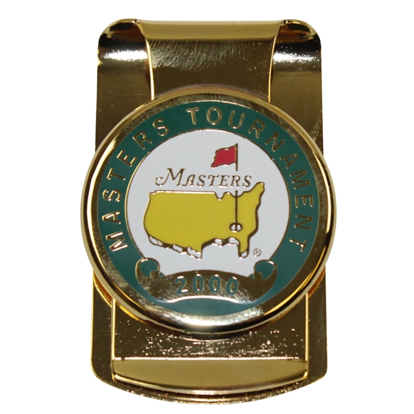 2000 Masters Tournament Gold Tone Money Clip In Box