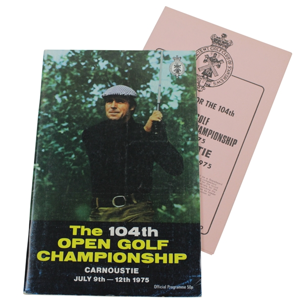 1975 OPEN Championship at Carnoustie Program with Draw Sheet - Tom Watson Winner