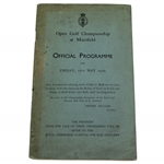 1929 OPEN Championship at Muirfield Official Friday Program with Draw Sheet - Walter Hagen Win
