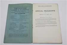 1929 OPEN Championship at Muirfield Official Friday Program with Draw Sheet - Walter Hagen Win