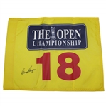 Gary Player Signed OPEN Championship 18 Yellow Screen Flag JSA ALOA
