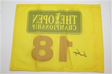 Gary Player Signed OPEN Championship '18' Yellow Screen Flag JSA ALOA