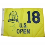 Jim Furyk Signed 2003 US Open at Olympia Fields Yellow Screen Flag JSA ALOA