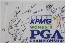 Multi-Signed KPMG Women's PGA Championhisp at Olympia Fields CC Embroidered Flag JSA ALOA