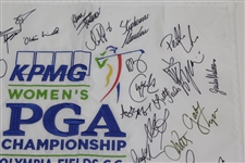 Multi-Signed KPMG Women's PGA Championhisp at Olympia Fields CC Embroidered Flag JSA ALOA