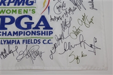 Multi-Signed KPMG Women's PGA Championhisp at Olympia Fields CC Embroidered Flag JSA ALOA