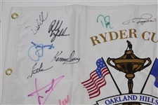 2004 Ryder Cup at Oakland Hills Flag With Tiger Woods, Phil Mickelson, & 22 others JSA ALOA