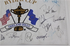 2004 Ryder Cup at Oakland Hills Flag With Tiger Woods, Phil Mickelson, & 22 others JSA ALOA