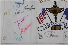 2004 Ryder Cup at Oakland Hills Flag With Tiger Woods, Phil Mickelson, & 22 others JSA ALOA