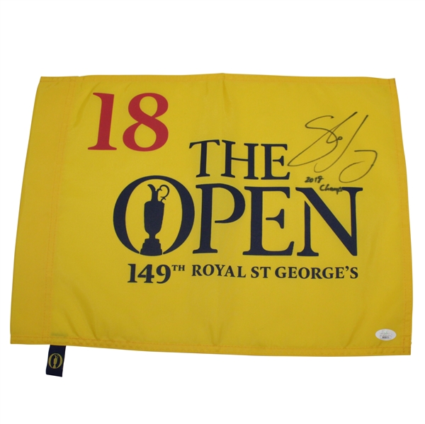 Shane Lowry Signed 2019 OPEN at Royal St. Georges Flag w/2019 JSA #MM58575