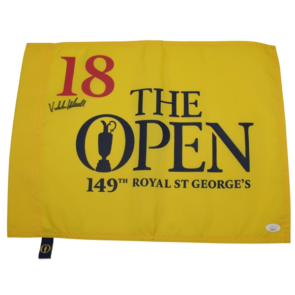 Victor Hovland Signed 2021 OPEN at Royal St. Georges Flag JSA #MM58574