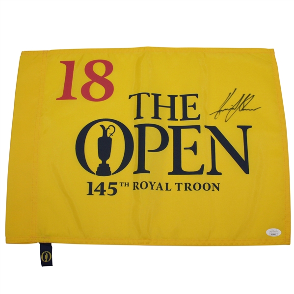 Henrik Stenson Signed 2016 OPEN at Royal Troon Flag JSA #MM58965