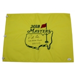 Patrick Reed Signed 2018 Masters Flag w/Champ, Score, Under Par Inscr. JSA #QQ22041