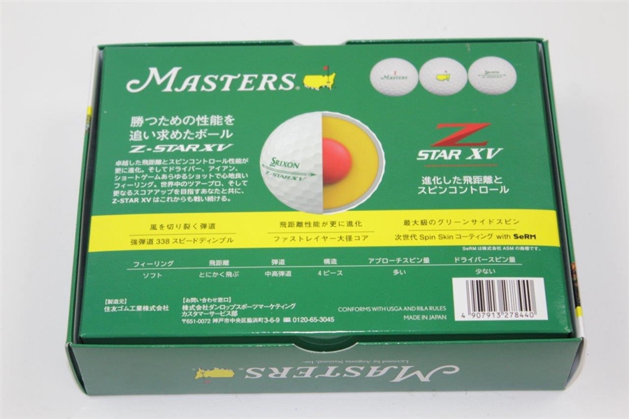 Special Edition Srixon Masters Logo Dozen Z-Star XV Golf Balls - Only In Japan