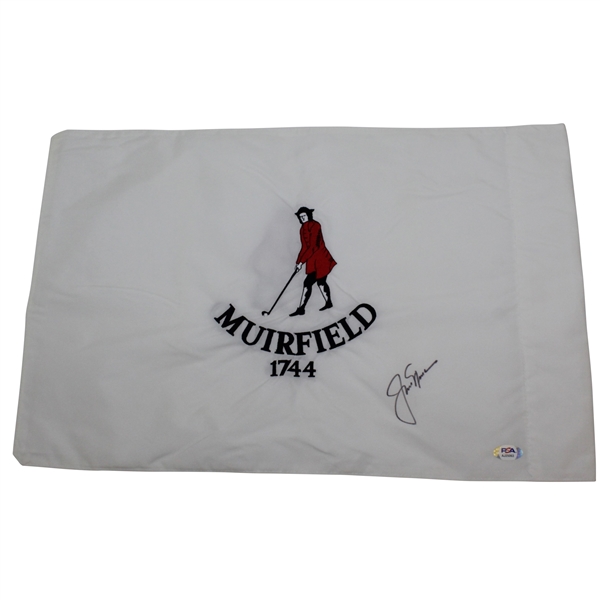 Jack Nicklaus Signed Muirfield Logo Embroidered Flag PSA #AJ25063