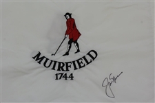 Jack Nicklaus Signed Muirfield Logo Embroidered Flag PSA #AJ25063