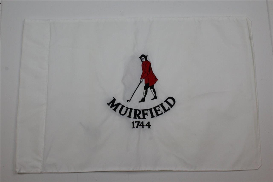 Jack Nicklaus Signed Muirfield Logo Embroidered Flag PSA #AJ25063