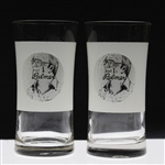 Pair Of Vintage Arnold Palmer Golf Ball Drinking Glasses