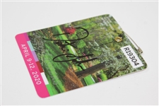 Dustin Johnson Signed 2020 Masters Tournament SERIES Badge #R19304 JSA ALOA