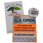 2021 US Open at Torrey Pines Yardage Book, Player/Family Access, & Fathers Day Pin