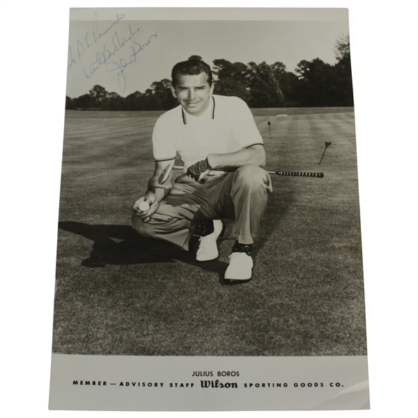 Julius Boros Signed & Personalized Wilson Staff Photo JSA ALOA