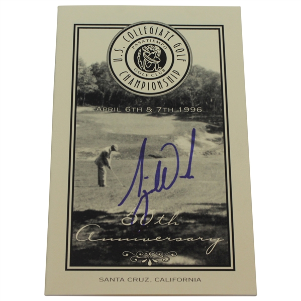 Tiger Woods Signed 1996 US Collegiate Championship at Pasatiempo Program JSA ALOA