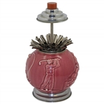 Circa 1920 Rookwood Golf Cranberry Cigarette Dispenser with Sports Themes