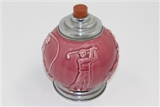 Circa 1920 Rookwood Golf Cranberry Cigarette Dispenser with Sports Themes