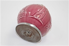 Circa 1920 Rookwood Golf Cranberry Cigarette Dispenser with Sports Themes