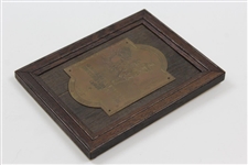 1927 Gleneagles Golf Club Brass Plate w/ Private Colf Club Member Engraving