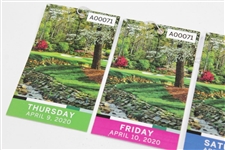 2020 Masters Tournament Thursday, Friday, Saturday & Sunday Ticket Set