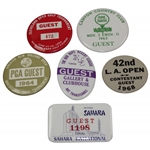 Six (6) Charles Coodys Various Contestant Badges - Bob Hope, Cleveland, LA Open, etc.