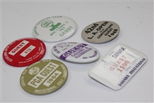 Six (6) Charles Coody's Various Contestant Badges - Bob Hope, Cleveland, LA Open, etc.
