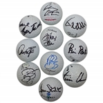 Ten (10) Signed Personal Tournament Used Golf Balls - Clark, Stockton & more JSA ALOA