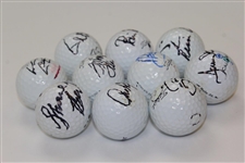 Ten (10) Signed Personal Tournament Used Golf Balls - Clark, Stockton & more JSA ALOA