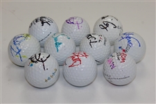 Ten (10) Signed Personal Tournament Used Golf Balls - Cink, Senden, Franco & more JSA ALOA