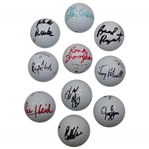 Ten (10) Signed Personal Tournament Used Golf Balls - Floyd, Stadler, Sluman & more JSA ALOA