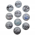 Ten (10) Signed Personal Tournament Used Golf Balls - Langer, Ahern & more JSA ALOA