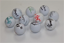 Ten (10) Signed Personal Tournament Used Golf Balls - Brewer, Nelson, Funk & more JSA ALOA