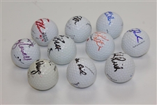 Ten (10) Signed Personal Tournament Used Golf Balls - Wargo, Kite, Beem & more JSA ALOA