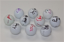 Ten (10) Signed Personal Tournament Used Golf Balls - Trevino, Floyd & more JSA ALOA