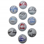 Ten (10) Signed Personal Tournament Used Golf Balls - Simpson, Weibring & more JSA ALOA