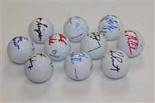 Ten (10) Signed Personal Tournament Used Golf Balls - Simpson, Weibring & more JSA ALOA