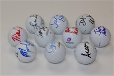 Ten (10) Signed Personal Tournament Used Golf Balls - Simpson, Weibring & more JSA ALOA