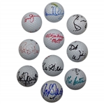 Ten (10) Signed Personal Tournament Used Golf Balls - Geiberger, Sutton & more JSA ALOA
