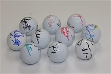 Ten (10) Signed Personal Tournament Used Golf Balls - Geiberger, Sutton & more JSA ALOA