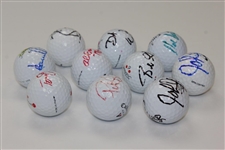 Ten (10) Signed Personal Tournament Used Golf Balls - Geiberger, Sutton & more JSA ALOA